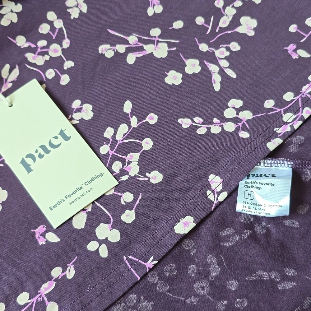 NWT Pact Organic Sustainable Cotton Fit & Flare Floral  Midi Dress Sz M - Picture 8 of 9